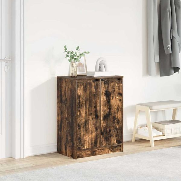 vidaXL Schuhschrank Räuchereiche 57x34x76 cm Holzwerkstoff 861872