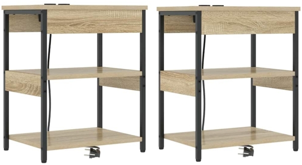 vidaXL Nachttisch 2 pcs Sonoma-Eiche 41 x 31 x 51 cm Holzwerkstoff 859538