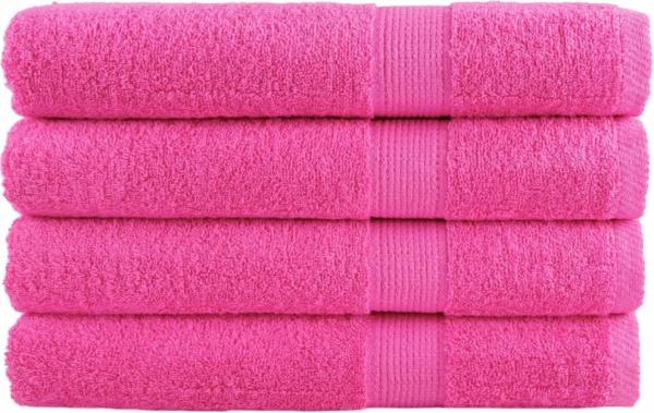 vidaXL Premium-Handtücher SOLUND 4 Stk. Rosa 100x200 cm 600 g/m² 137534