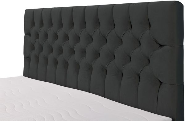 Selsey 'Daissy' Boxbett 140×200 mit Matratze und Topper, Samt, Dunkelgrau Bild 8