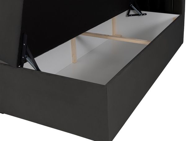 Selsey 'Daissy' Boxbett 140×200 mit Matratze und Topper, Samt, Dunkelgrau Bild 9