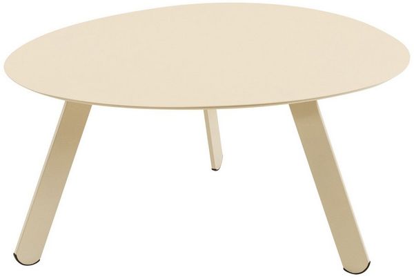 habeig Gartentisch Ovaler Beistelltisch aus Stahl, 74 x 60 x 36 cm, Belastbar bis 25kg, aus Metall