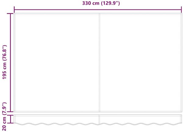 vidaXL Markisenersatzstoff Gelb und Weiß 3,5 x 2 m Polyester 42000402 Bild 9