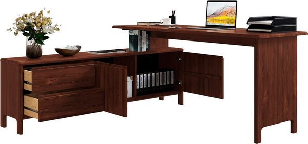 Home affaire Schreibtisch Luven, aus Massivholz, in 2 Breiten, variable Nutzung als Schreibtisch oder Eckschreibtisch