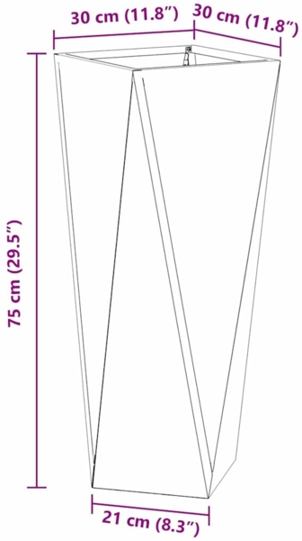 vidaXL Pflanzkübel Rostig 30 x 30 x 75 cm Wetterfeststahl 883778 Bild 10