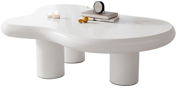 BlingBin Couchtisch Unregelmäßiger Couchtisch in Wolkenform (1er Set, 1-St, 97cm Länge, 67cm Breite, 32cm Höhe), MDF mit Filzunterlagen, lackierte Oberfläche,Kreativer Couchtisch