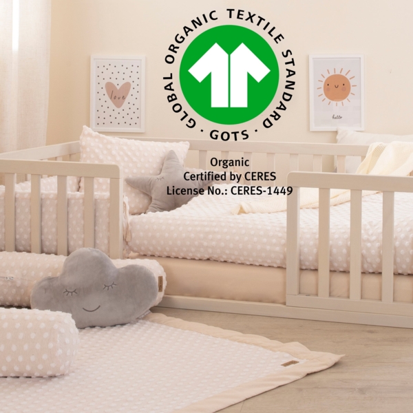 roba Babydecke 'Frosty Almond' 80x80 in Strickoptik - GOTS & Oeko Tex - Beige Bild 6