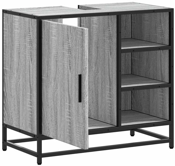 vidaXL Waschbeckenunterschrank Grau Sonoma 65x33x60 cm Holzwerkstoff 849287 Bild 6