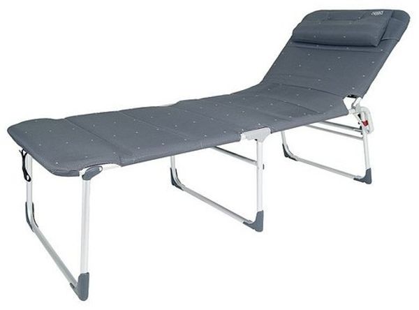 Crespo Dreibeinliege Deluxe Campingliege Gepolstert Anthrazit
