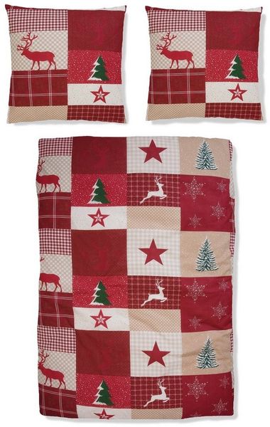 OTTO home Bettwäsche Nicholas, Linon, 2 teilig, Weihnachtsbettwäsche, Winter, in 3 Qualitäten verfügbar