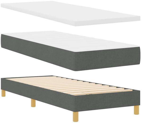 vidaXL Boxspringbett mit Kissen Dunkelgrau 80 x 200 cm Stoff 3338952 Bild 5