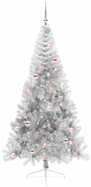 vidaXL Künstlicher vorbeleuchteter Weihnachtsbaum Silber 210 cm 3397221 Bild 3
