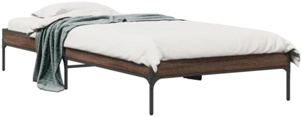 vidaXL Bettgestell Braun Eichen-Optik 75x190 cm Holzwerkstoff Metall 845060