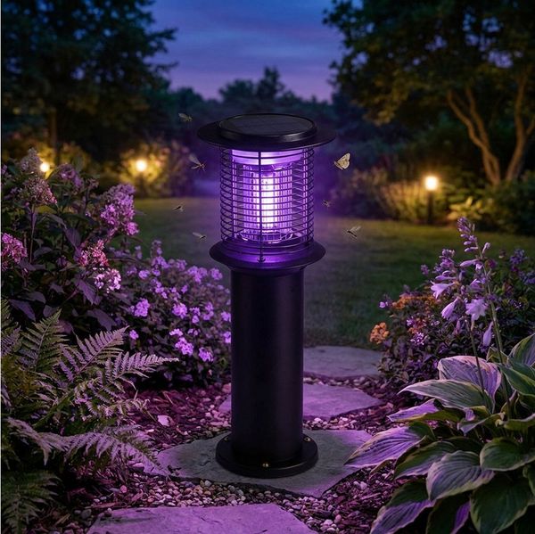 shop'n smile ideoon LED Gartenleuchte Solar Gartenlampe LED Wegeleuchte UV Insektenschutz deckt 50-100 m², LED fest integriert, Deckt 50–100 m² ab, UV Insektenschutz 15lm, IP44, 25x60 cm
