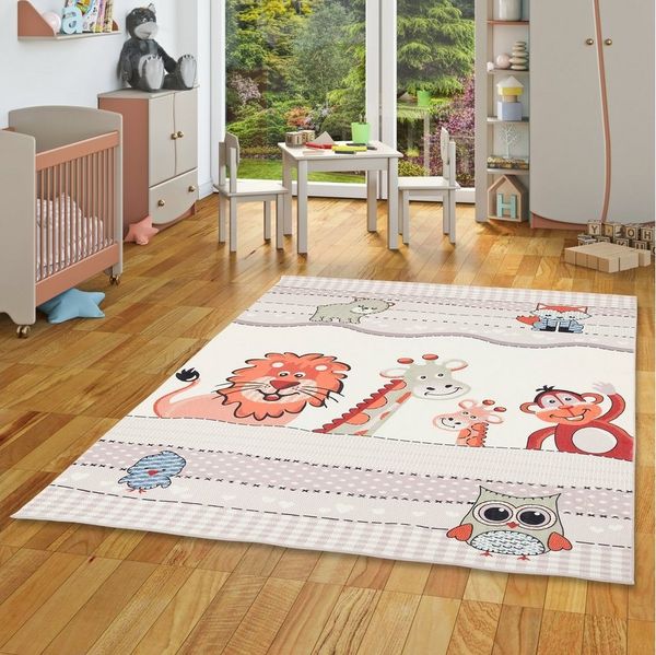 Pergamon Kinderteppich Fellteppich Plush Kids Tierwelt, Rechteckig, Höhe: 25 mm
