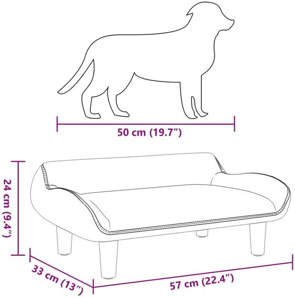 vidaXL Hundebett Dunkelgrau 70x40x24 cm Samt Bild 7