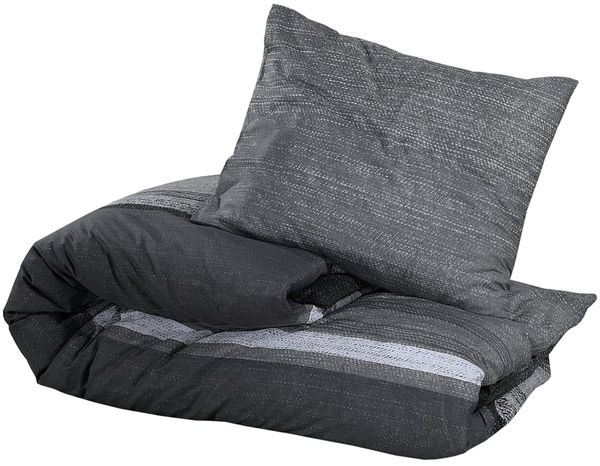 vidaXL Bettwäsche-Set, Baumwolle dunkelgrau, 140x200 cm Bild 3