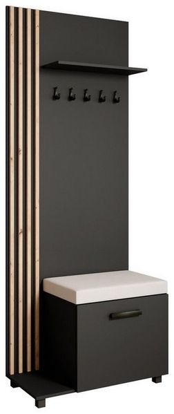 Beautysofa Garderobenschrank Garderobenschrank mit Aufhängern LIVIA (Mit eleganten Kleiderbügeln) mit Verschließbarer Schuhschrank