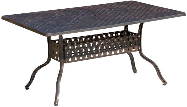 Inko Gartentisch Alu-Guss bronze Terrassentisch Form/Größe nach Wahl 120x80x74 cm