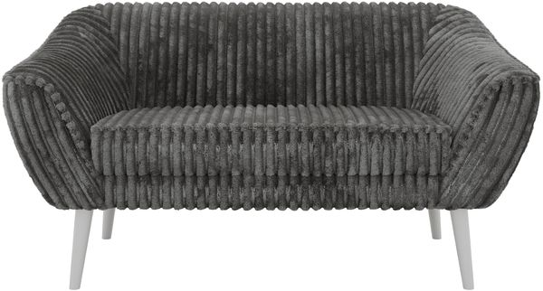 Polstersofa PIRS 2 Skandinavisches Sofa 2-Sitzer, Sofa mit Wellenfederung, Breite 140 cm, weiße Füße Hoher Sitzkomfort - Grau Cord Bild 7
