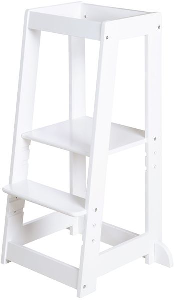 roba Lernturm 'Monti Step' nach Montessori - Sicherer Tritthocker für Kinder - Ideal als Küchenhelfer - Bis 80 kg belastbar - FSC®-zertifiziertem Holz - Weiß
