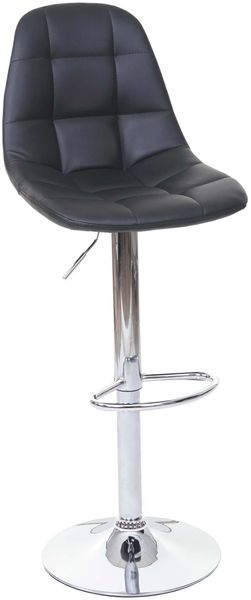 Barhocker HWC-A67, Barstuhl Tresenhocker ~ schwarz Kunstleder, Fuß chrom