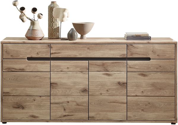 Sideboard >Bellano< in Viking Oak Dekor, MDF, Spannplatte - 185x87x44cm (BxHxT)