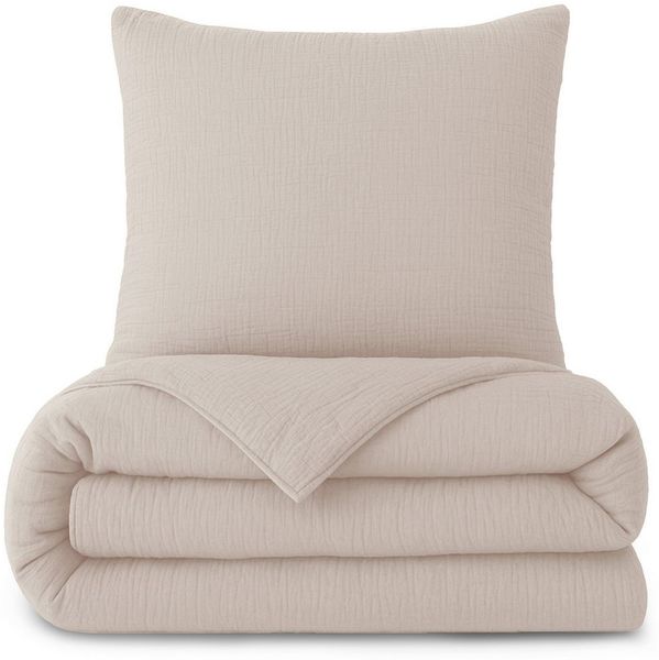 Laynenburg Bettwäsche Musselin aus 100% Baumwolle in 135x200 oder 155x220 cm, atmungsaktiv & bügelfrei – 2 lagig mit Reißverschluss & Haltebändern