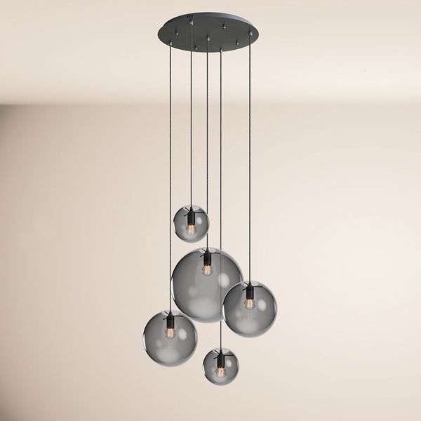 s.luce Orb 5-flammige Galerielampe Modular Rauch, Schwarz