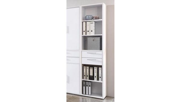 Regal CALVIA Büroregal in weiß mit Schubkästen
