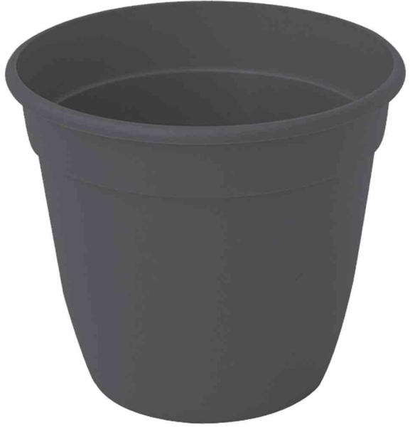 SIENA GARDEN Pflanztopf 12 cm anthrazit Rundes Kunststoffgefäß mit Bodenlöchern