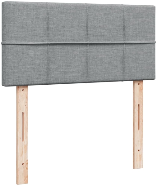 Boxspringbett mit Matratze, Stoff, Viereckige, grauer Fuß, Hellgrau, 90x190 cm, true Bild 6