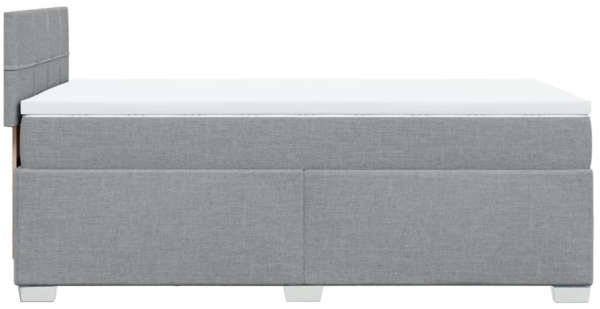 Boxspringbett mit Matratze, Stoff, Viereckige, grauer Fuß, Hellgrau, 90x190 cm, true Bild 10