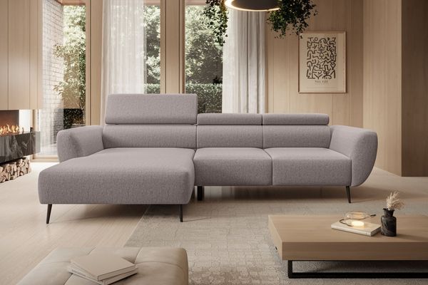WERK2 Ecksofa Alisson, mit elektrischer Sitztiefenverstellung, L-Form, Breite 277 cm, Alisson – flexibler Komfort mit modernem Design und smarten Details.