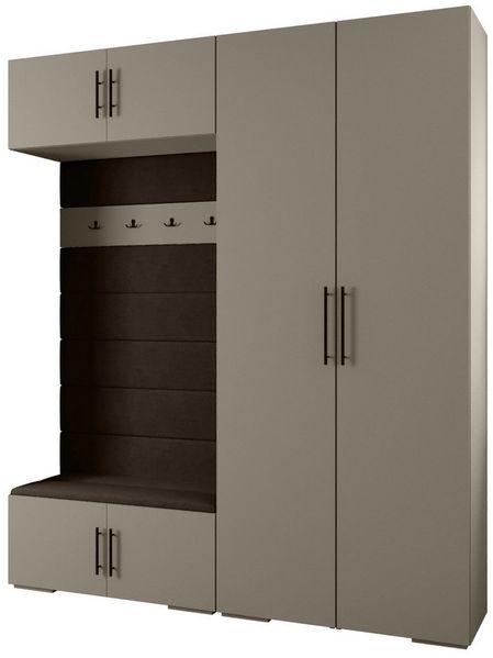 ABIKS MÖBEL Kompaktgarderobe INOVA 3 SATZ 18 Möbelset, Garderobe mit Kleiderstange und Regalen