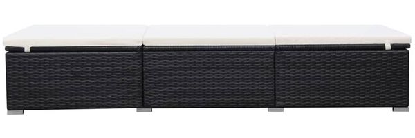 vidaXL Sonnenliege mit Auflage Poly Rattan Schwarz 44404 Bild 3