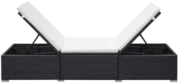 vidaXL Sonnenliege mit Auflage Poly Rattan Schwarz 44404 Bild 5