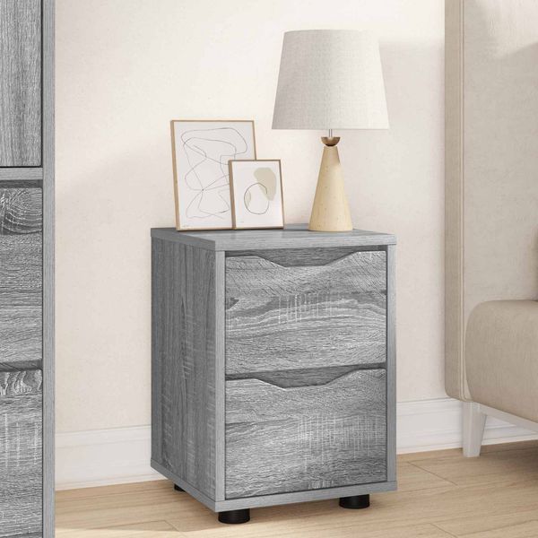 vidaXL Nachttisch Graues Sonoma 30,5 x 30 x 43 cm Holzwerkstoff 888809