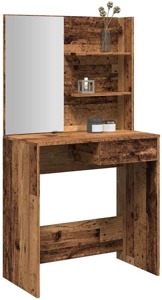 vidaXL Schminktisch mit Spiegel Altholz-Optik 74,5x40x141 cm 857007