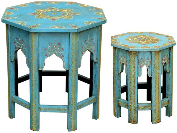 Orientalische Beistelltische Saada Blau 2er Set Bild 8