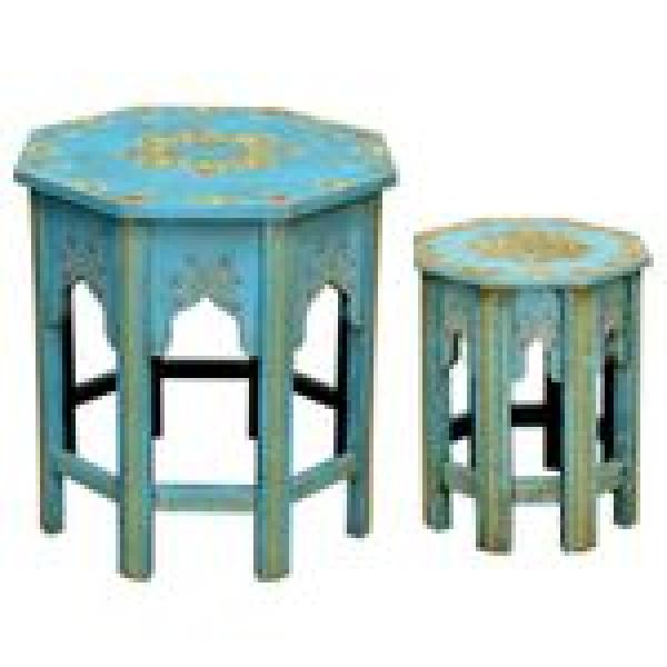 Orientalische Beistelltische Saada Blau 2er Set Bild 1