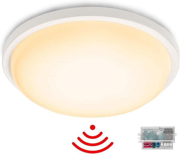 FIVMEN LED Deckenleuchte Deckenlampe 15W/24W Wandleuchte mit Bewegungsmelder, LED fest integriert, Kaltweiß/Warmweiß, Rund/Eckig