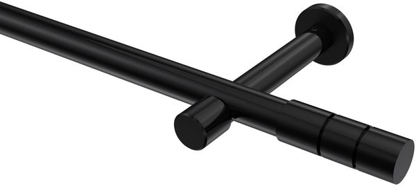 Gardinenstangen-Set Prestige Elanto 100 cm, 1-läufig (ohne Ringe), 20 mm Ø Schwarz