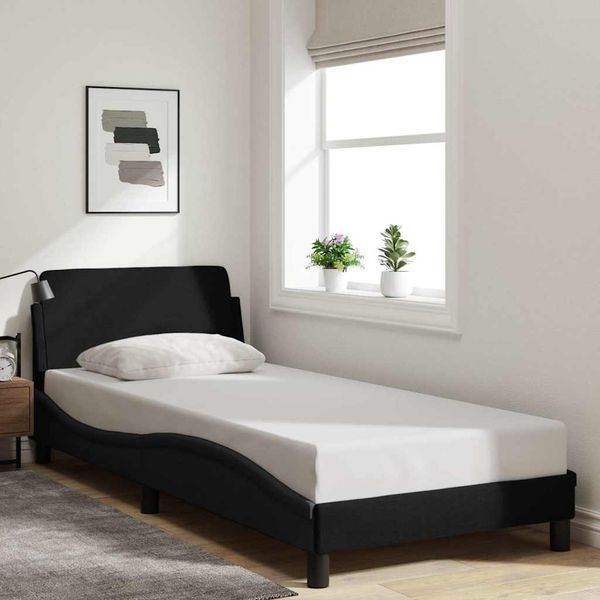 vidaXL Bettgestell Dover Schwarz 90x190 cm Stoff 373319