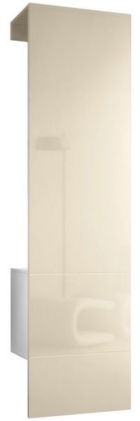 Vladon Garderobe Carlton Set 5, Garderobenset bestehend aus 1 Garderobenpaneel mit integrierter Tür und 1 Kleiderstange, Weiß matt/Creme Hochglanz (52 x 193 x 35 cm)