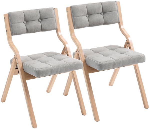 SeedWave Esszimmerstuhl 2er Set Küchenstuhl, Klappstuhl mit Gepolsterte Rückenlehne, Sitz, Die Neigung der Rückenlehne von 110°