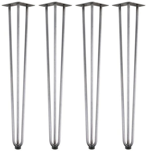 Zelsius Tischbein 4er Set Tischbeine aus Stahl, Rohstahl, (H) 71 cm, 3 Streben
