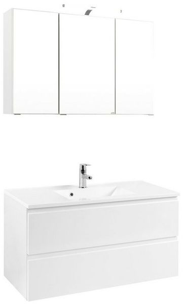 welltime Badmöbel-Set Cardiff, (2-St), griffloses Design, Breite 100 cm