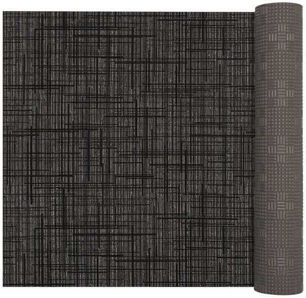 ANRO Läufer LUIGI Leinensstyle pflegeleicht hochwertig Flurläufer Küchenteppich, eckig, Höhe: 3 mm, Teppichläufer 100cm Einfarbig,uni,Meliert Anthrazit wasserdicht