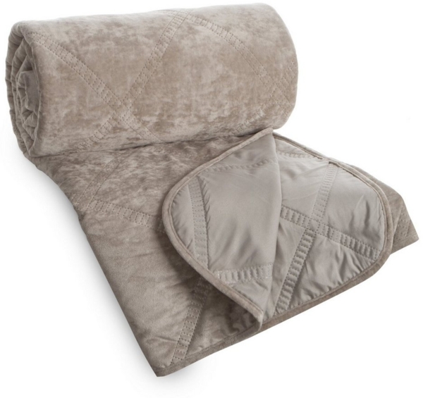 Eurofirany Tagesdecke VELVET2, Steppdecke Samtdecke Karomuster Weicher Überwurf Velours Bild 2